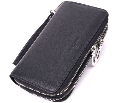 Чоловічий клатч на два відділення з натуральної шкіри ST Leather 22531 Чорний