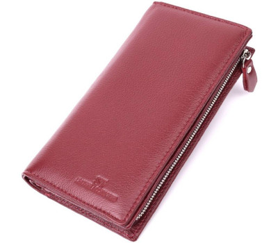 Сучасний гаманець-клатч для стильних жінок із натуральної шкіри ST Leather 22534 Бордовий