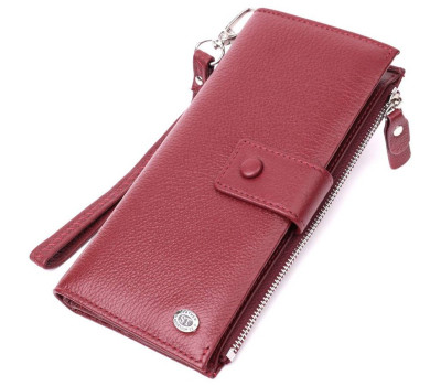 Вертикальний жіночий гаманець-клатч із натуральної шкіри ST Leather 22535 Бордовий