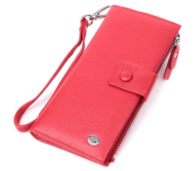 Жіночий вертикальний гаманець з натуральної шкіри ST Leather 22536 Червоний
