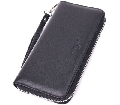 Універсальний гаманець-клатч на одне відділення з натуральної шкіри ST Leather 22559 Чорний