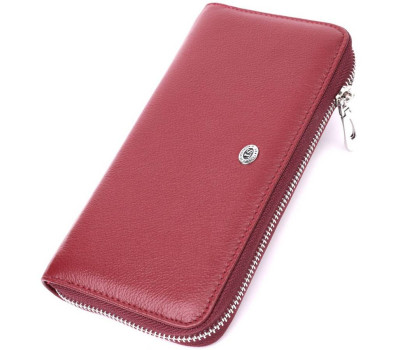 Гаманець-клатч для жінок на одне відділення з натуральної шкіри ST Leather 22560 Бордовий