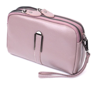 Сумка жіноча цікавого кольору на два відділення з натуральної шкіри Vintage 22279 Фіолетова