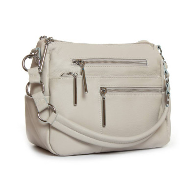 Сумка Женская Классическая кожа ALEX RAI 8930-9 white-grey