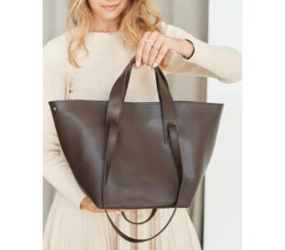 Женская сумка-трансформер «Линда» шоколадная гладкая WeLassie