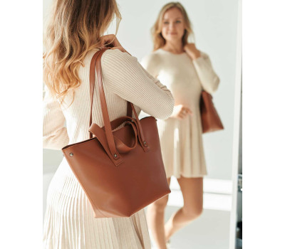 Женская сумка-трансформер «Линда» карамельная гладкая WeLassie