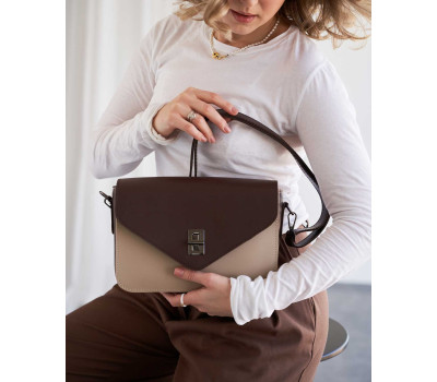 Стильна жіноча сумочка «Регіна» беж-коричнева WeLassie