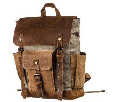 Зручний рюкзак з кишенями canvas Vintage 20111 Сірий