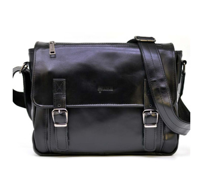 Мужская кожаная сумка через плечо c ручкой TARWA GA-6045-3md