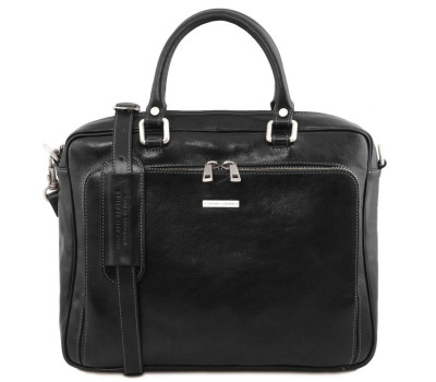 Шкіряний портфель для ноутбука з передньою кишенею Pisa Tuscany TL141660