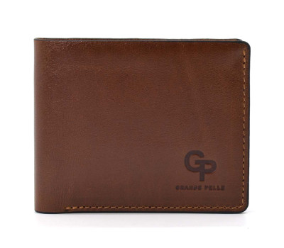 Шкіряне портмоне для чоловіків 505623 Grande Pelle, коричневого кольору