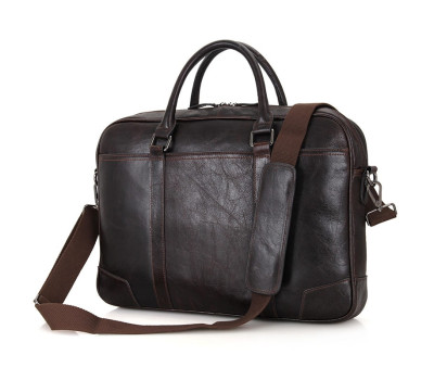 Вместительная кожаная мужская сумка на каждый день 7349Q