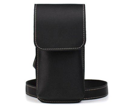 Кожаная сумка чехол на пояс или через плечо черная TARWA RA-2093-3md