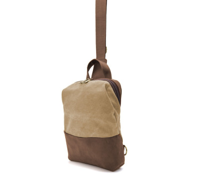 Слінг через плече, нагрудна сумка зі шкіри та канвасу TARWA RCs-1905-3md