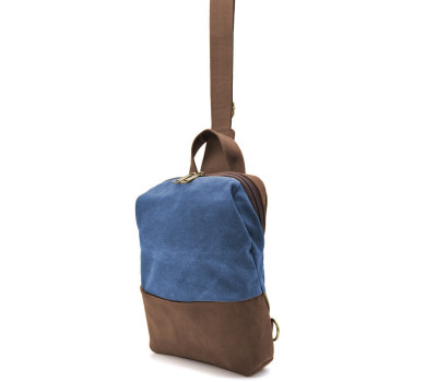 Слінг через плече, нагрудна сумка зі шкіри та канвасу TARWA RCk-1905-3md