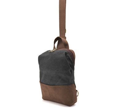 Слінг через плече, нагрудна сумка зі шкіри та канвасу TARWA RCg-1905-3md