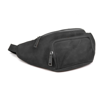 Стильная сумка на пояс бренда TARWA RA-3079-3md в черном crazy horse