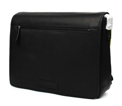 Сумка через плече шкіряна чоловіча HILL BURRY HB400A чорна