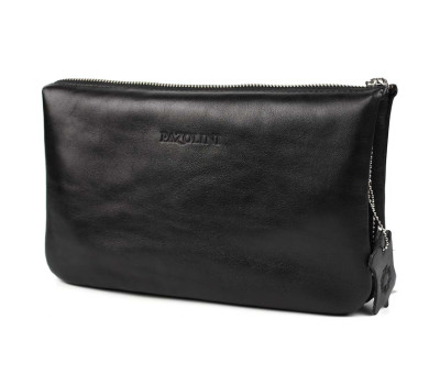 Барсетка мужская клатч на запястье, черная гладкая кожа CP5610 Carlo Pazolini