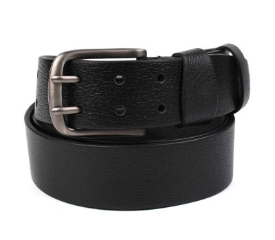 Ремінь зі шкіри буйвола на два язички LIMARY Lim-249A 40мм чорний