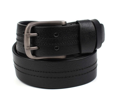 Ремінь зі шкіри буйвола на два язички LIMARY Lim-248A 40мм чорний