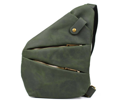 Чоловіча сумка-слінг через плече мікс канвасу та шкіри TARWA REE-6402-3md