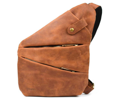 Мужская сумка-слинг через плечо микс канваса и кожи TARWA RBC-6402-3md