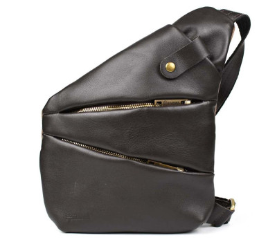 Чоловіча сумка-слінг через плече мікс канвасу та шкіри TARWA GCC-6402-3md