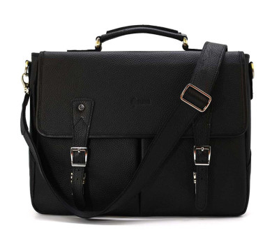 Чорний чоловічий портфель із натуральної шкіри флотар FA-3960-4lx TARWA