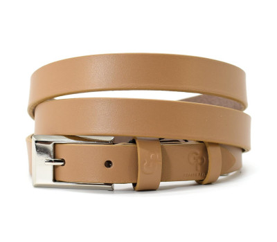 Ремень женский тонкий Grande Pelle 24530030033 в светло коричневом цвете