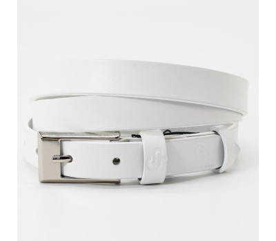Ремень женский тонкий Grande Pelle 20230030033 в белом цвете