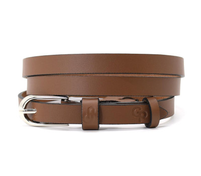 Ремень женский тонкий Grande Pelle 1232040033	в светло коричневом цвете