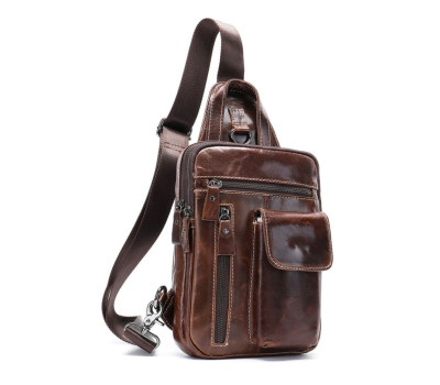 Чоловіча шкіряна сумка через плече John McDee JD4006Q вінтаж