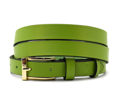 Ремень женский тонкий Grande Pelle 29270040033 в зеленом цвете