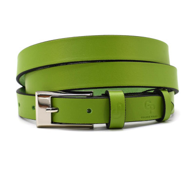 Ремень женский тонкий Grande Pelle 29230030033 в зеленом цвете