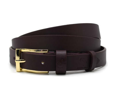 Ремінь жіночий тонкий Grande Pelle 26170040033 у кольорі марсала.