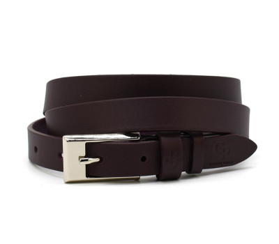 Ремінь жіночий тонкий Grande Pelle 26130030033 у кольорі марсала.