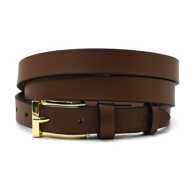 Ремень женский тонкий Grande Pelle 22370040033 в коричневом цвете