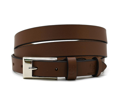 Ремень женский тонкий Grande Pelle 22330030033 в коричневом цвете