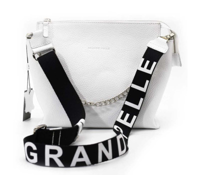 Сумка жіноча через плече із стильним ремінцем 746702 Grande Pelle білий флотар