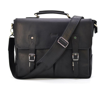 Чорний чоловічий портфель із натуральної шкіри RA-3960-4lx TARWA