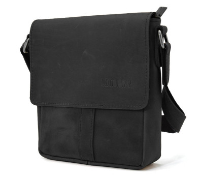 Невелика чоловіча сумка через плече шкіряна Limary lim-354RA чорна