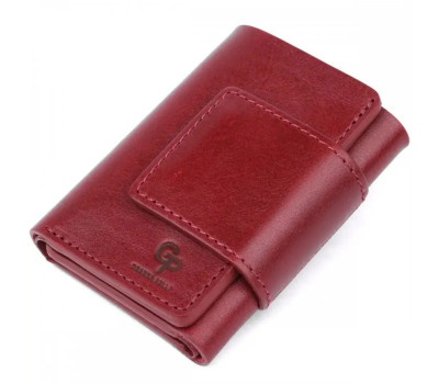 Портмоне шкіряне, глянець, бордове Grande Pelle 504660