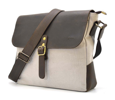 Сумка через плечо парусина и кожа крейзи хорс RCj-6600-4lx TARWA