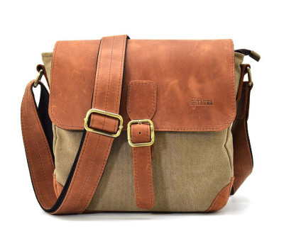 Сумка-меседжер через плече чоловіча, парусину та шкіра RBs-1309-4lx TARWA
