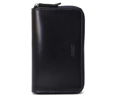 Клатч чоловічий шкіряний на два відділення LIMARY Lim-0128GA чорний глянець