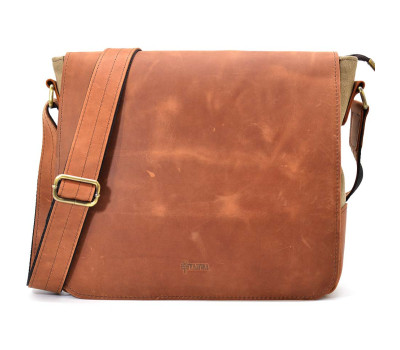 Сумка через плече розміру А4 з парусини та шкіри RBc-6601-3md TARWA