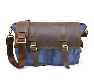 Чоловіча сумка через плече з канвасу та шкіри RKc-6690-4lx TARWA