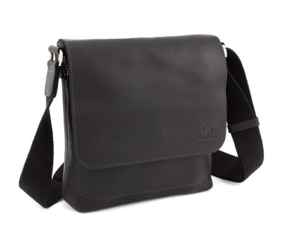 Сумка Месенджер для чоловіків 754110 Grande pelle чорний крейзі