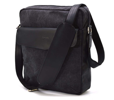 Мужская сумка из канвас через плечо TARWA RAG-1810-3md черная